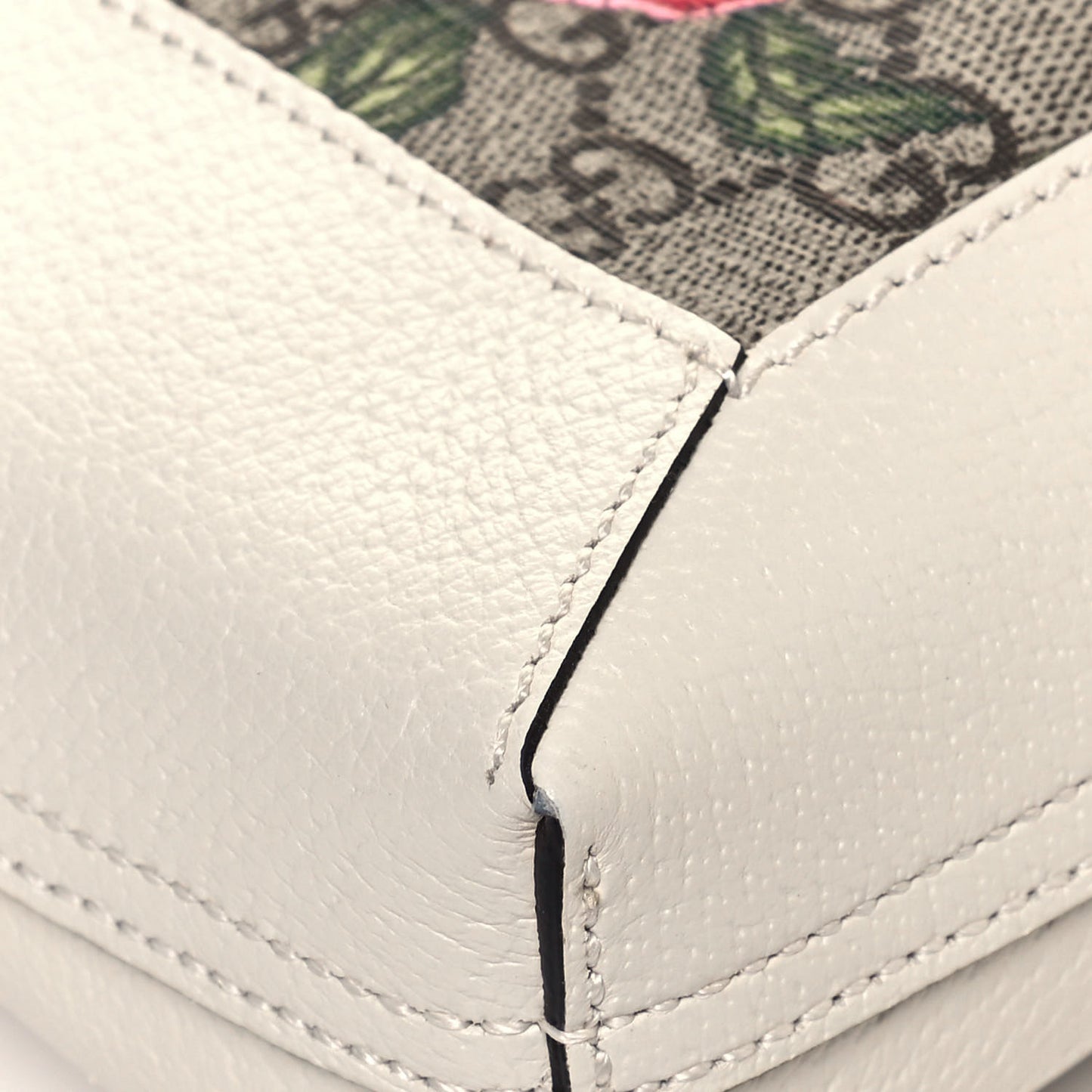 GG Supreme Monogram Flora Web Ophidia Vertical Shopping Tote White