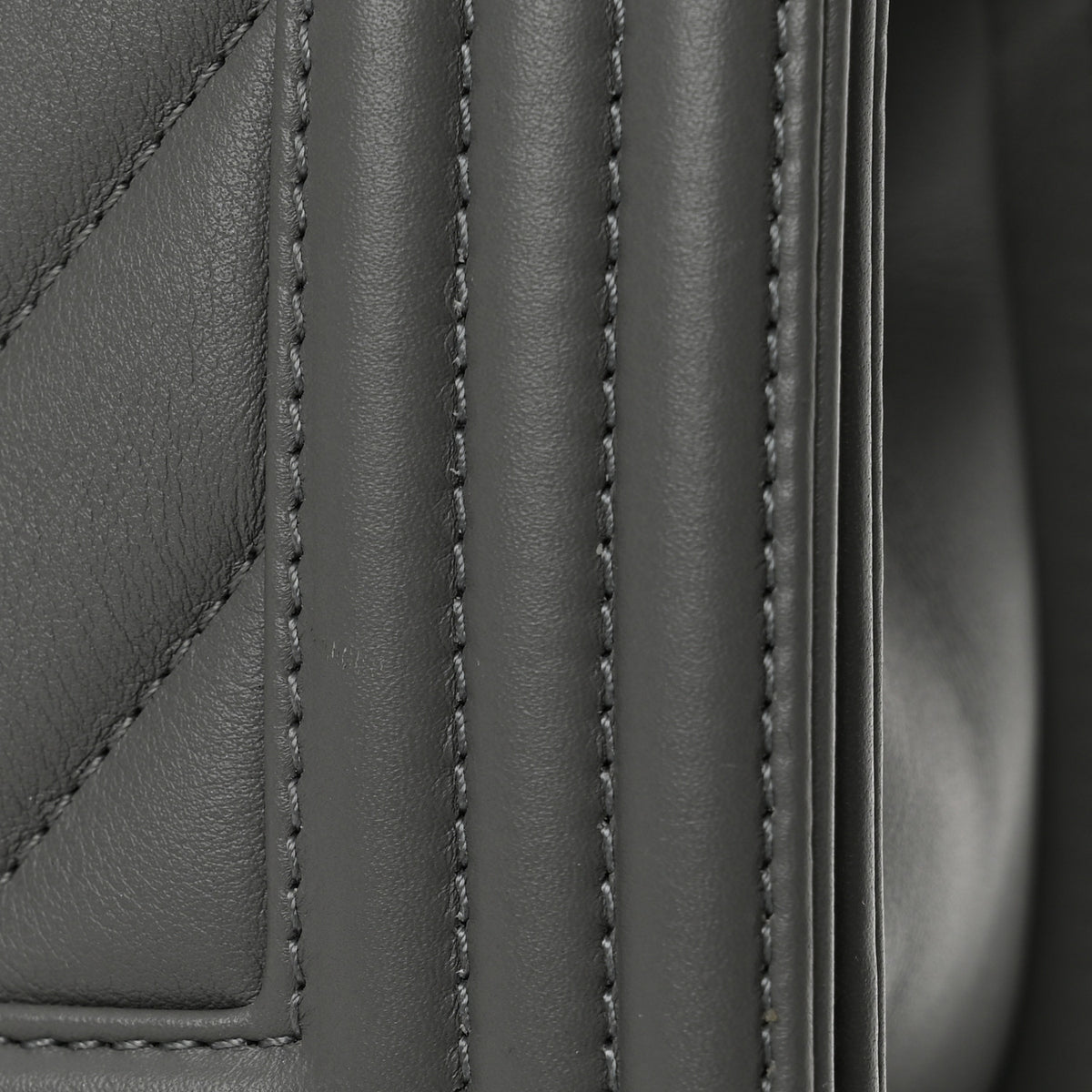Chanel Calfskin Chevron Quilted Small Boy Flap Grey 12 of 12