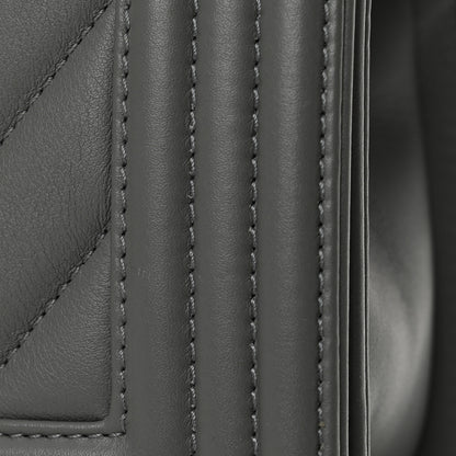 Chanel Calfskin Chevron Quilted Small Boy Flap Grey 12 of 12