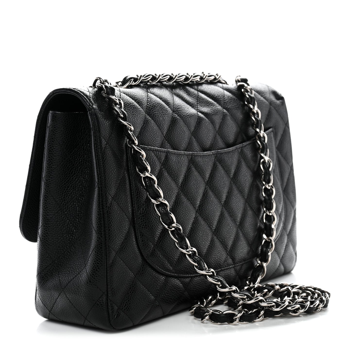 Caviar Quilted Jumbo Single Flap Black