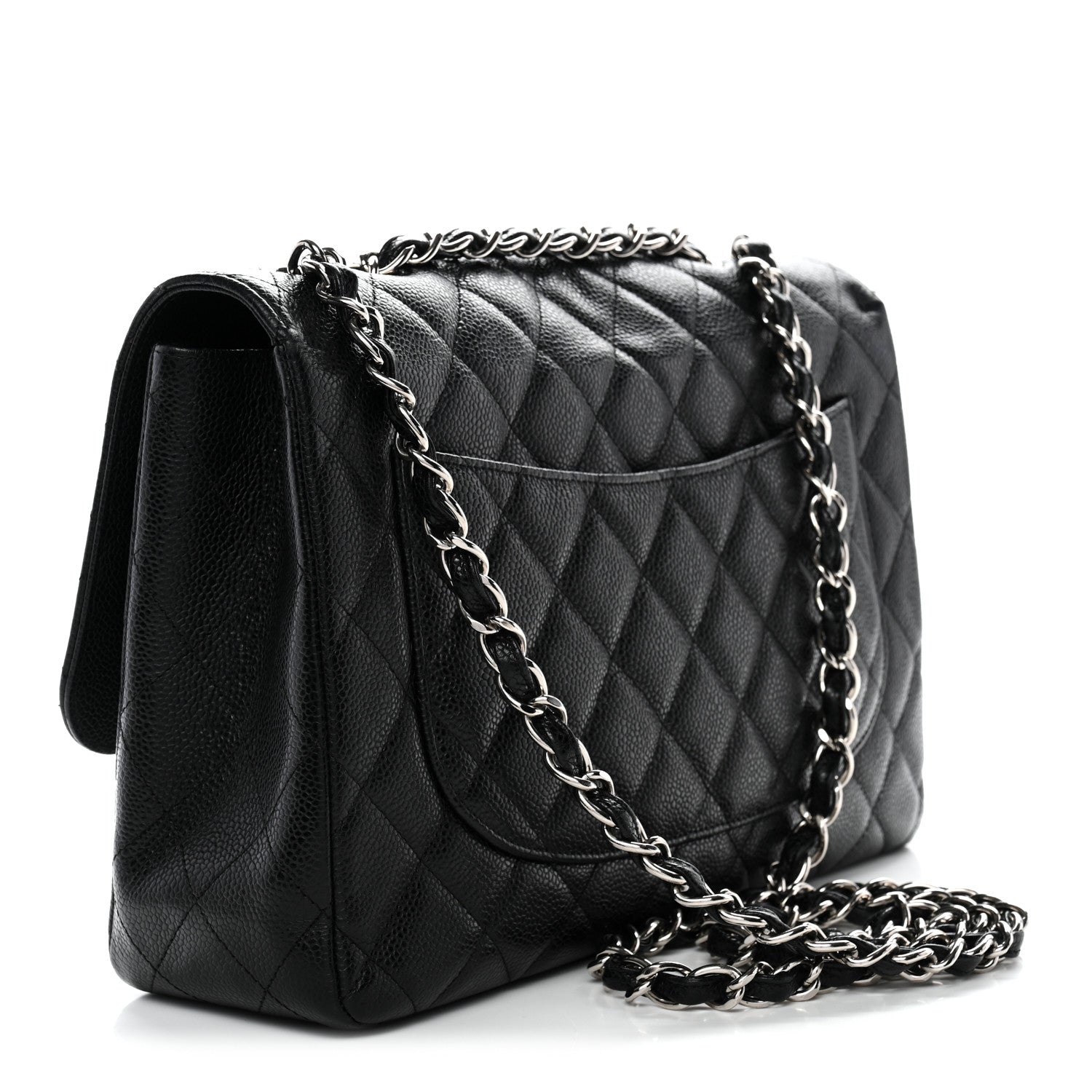 Chanel Caviar Quilted Jumbo Single Flap Black 3 of 12