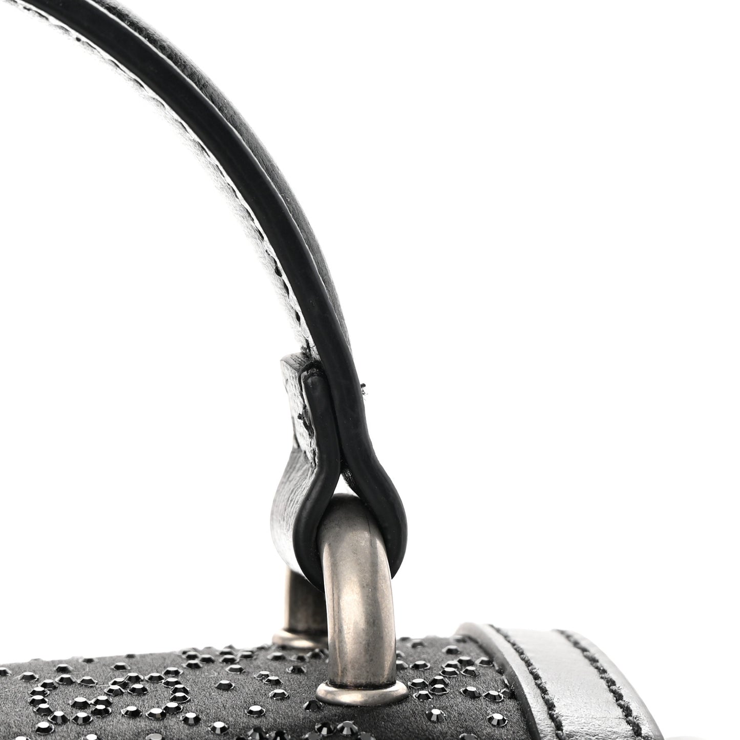 Satin Crystal GG Monogram Mini Dionysus Top Handle Bag Black