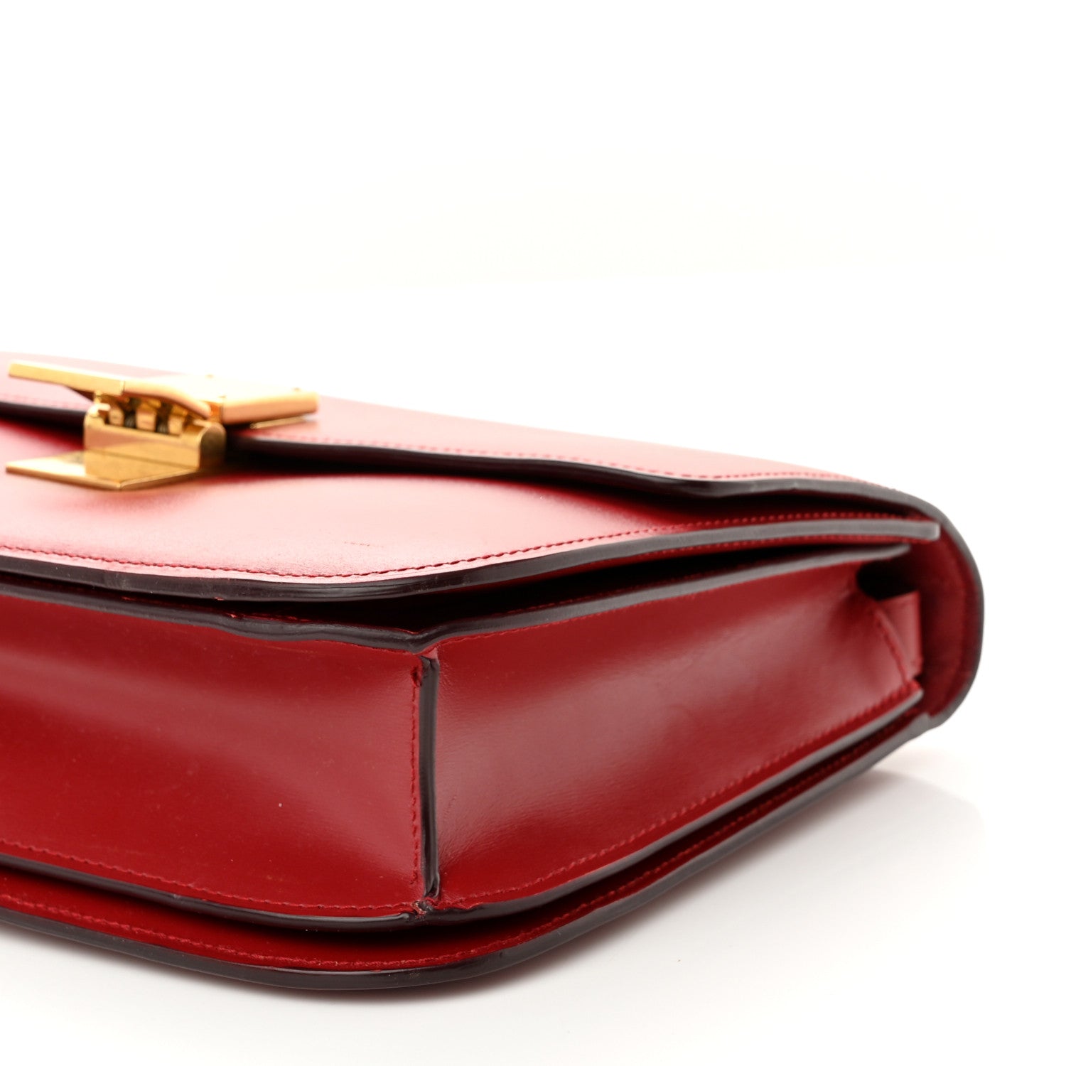 Celine Box Calfskin Medium Classic Box Flap Bag Red 10 of 12