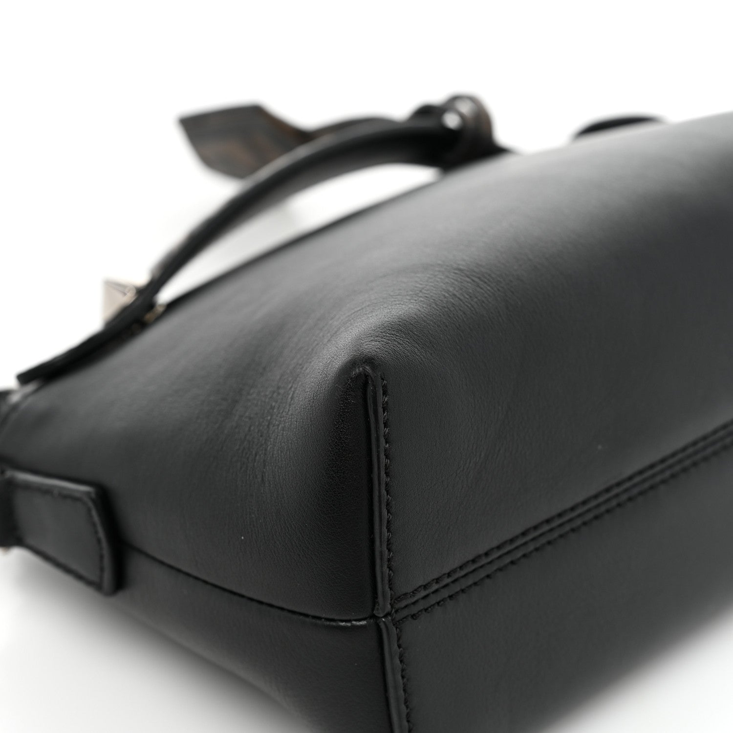 Fendi Vitello Dolce Bi-Color FF 1974 Embossed Mini By The Way Boston Bag Black Maya 9 of 12
