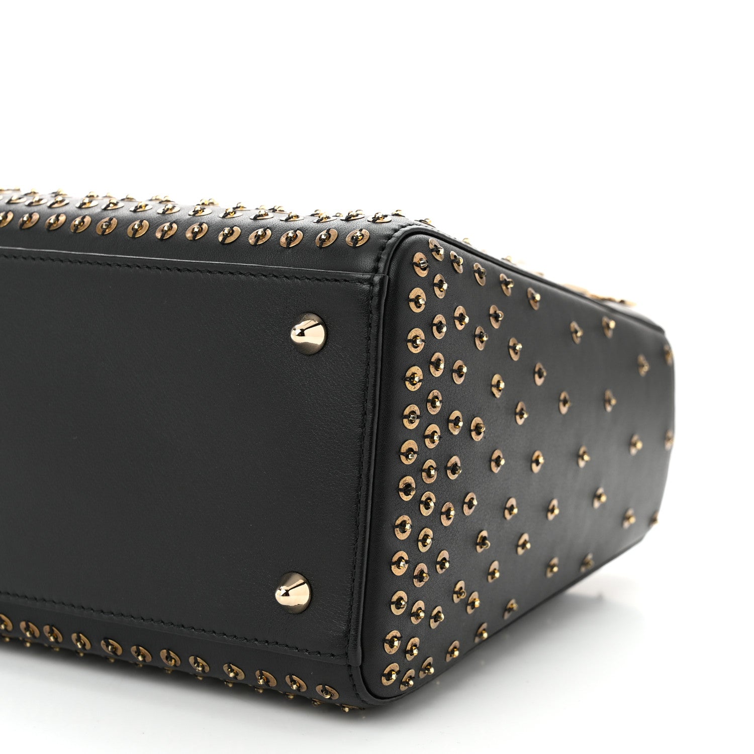Christian Dior Calfskin Studded Sequin Medium Lady Dior Black 10 of 10