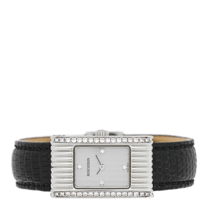 Boucheron Stainless Steel Alligator Diamond 18mm Reflet Quartz Watch 2 of 6