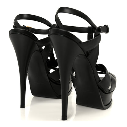 Saint Laurent Calfskin Tribute 105 Platform Sandals 39.5 Black 5 of 10