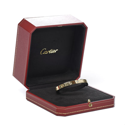 Cartier 18K Yellow Gold 1 Diamond LOVE Cuff Bracelet 17 6 of 6