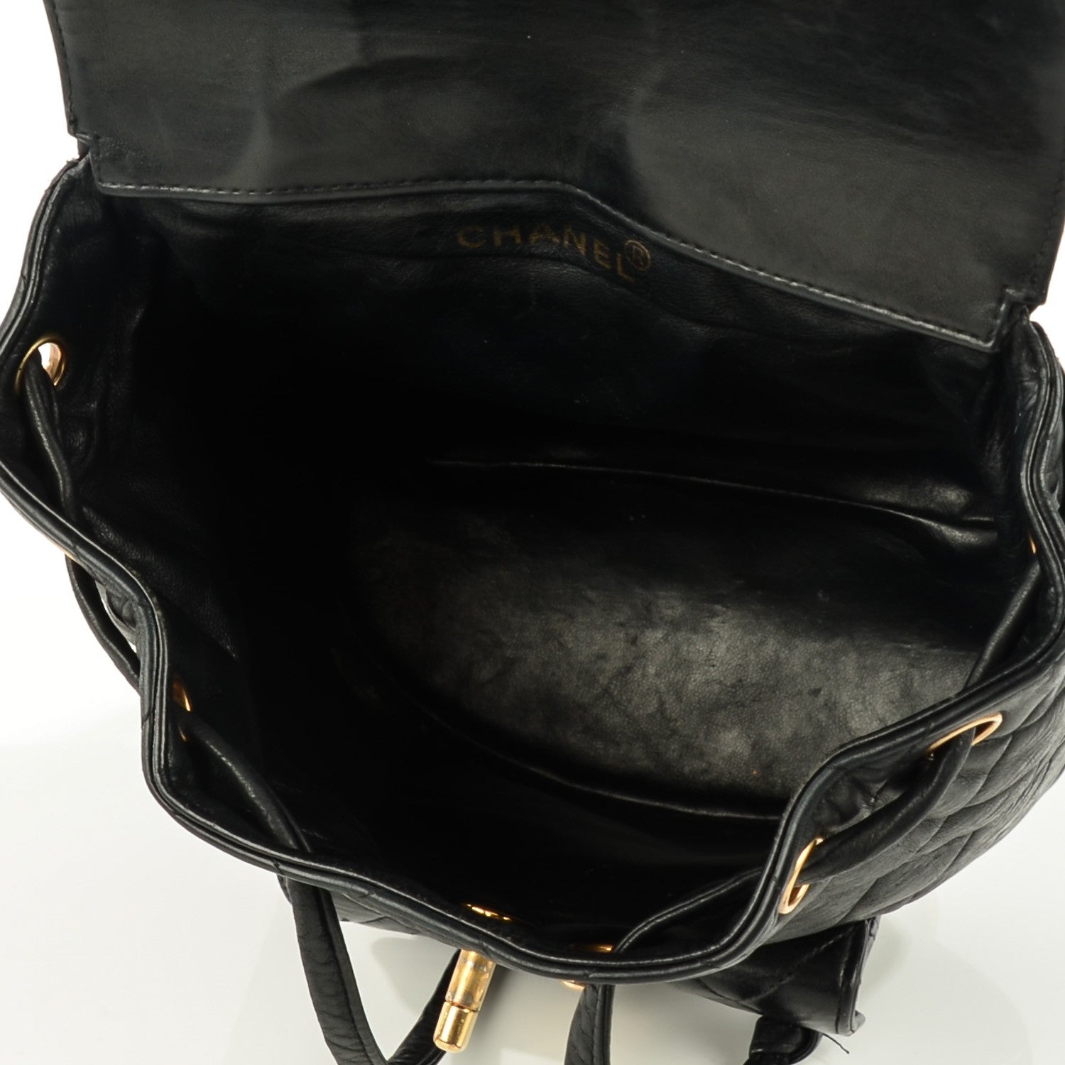 Chanel Lambskin Quilted Backpack Black 8 of 9