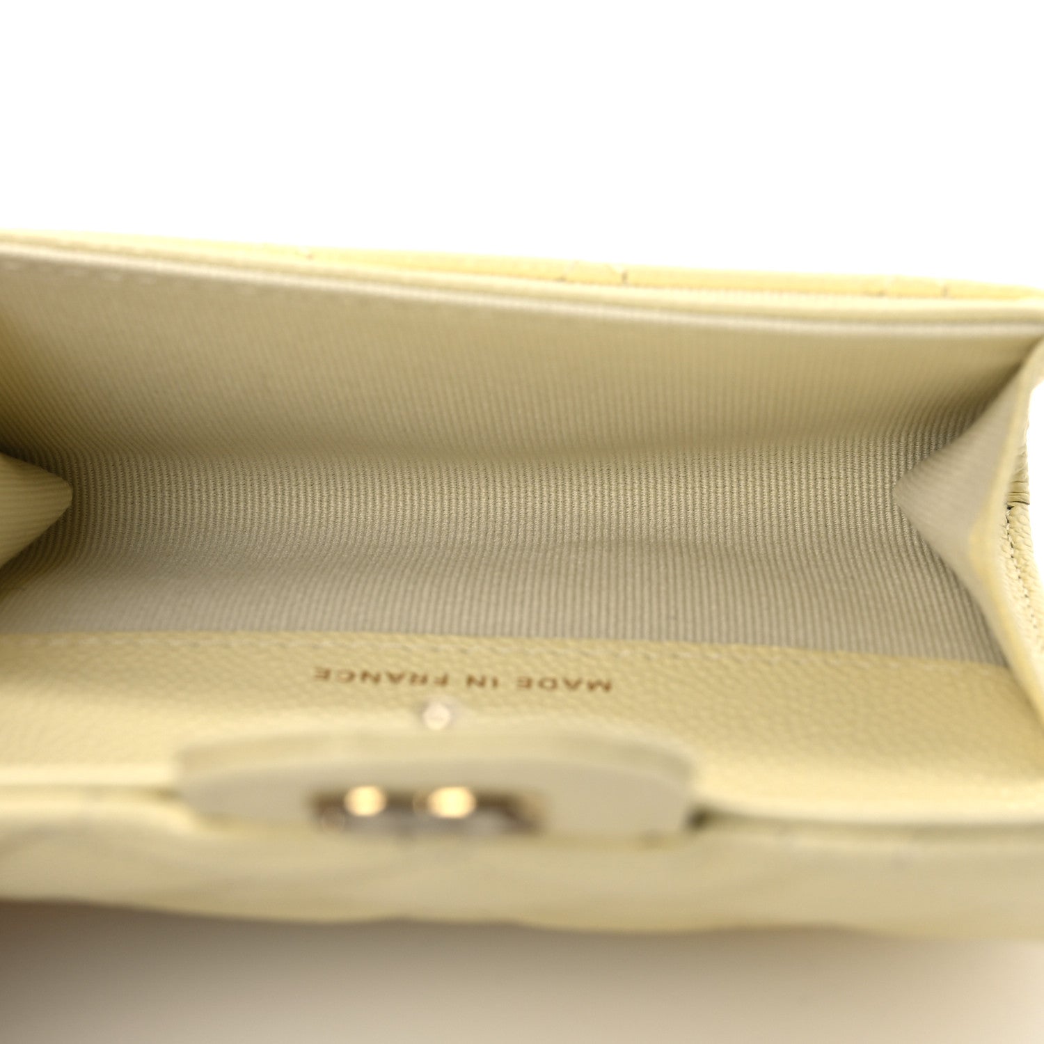 Chanel Caviar Quilted Flap Card Holder Wallet Yellow 5 of 10