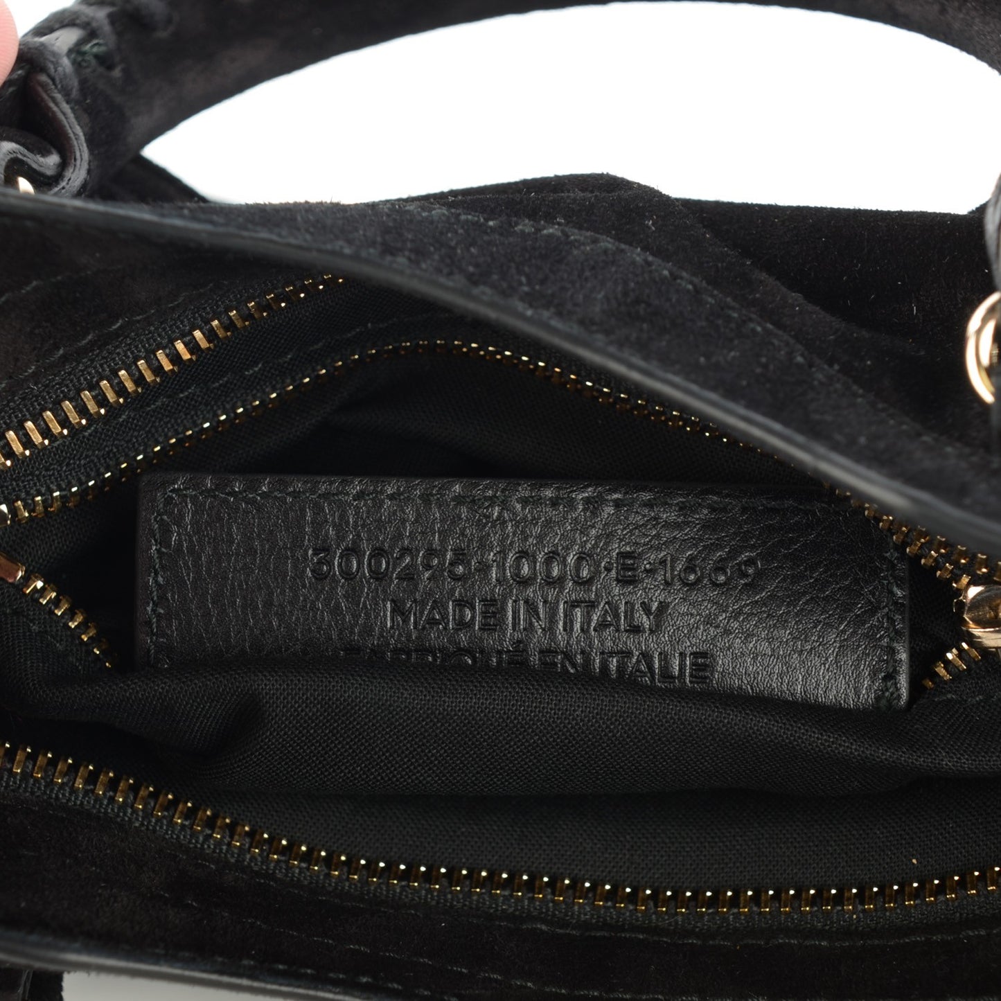 Baby Daim Suede Classic Gold Hardware Mini City Black