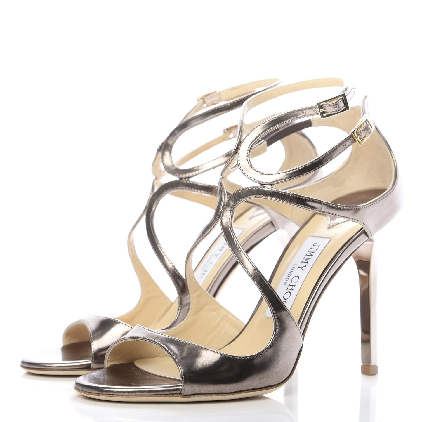 Mirror Calfskin Lang Sandals 36.5 Light Bronze