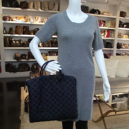 Louis Vuitton Monogram Addiction Vertical Lockit MM Blue 2 of 8