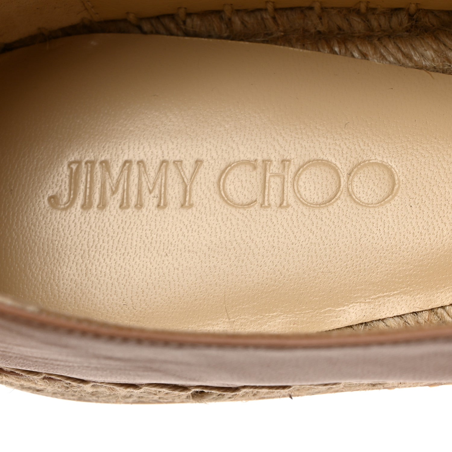 Jimmy Choo Calfskin Litchi Flat Espadrilles 40.5 Powder Pink 6 of 8