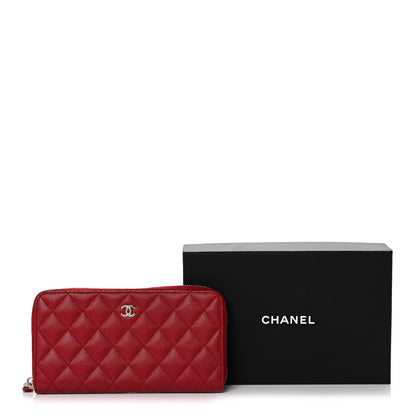 Chanel Caviar Quilted Large Gusset Zip Around Wallet Red 12 of 12