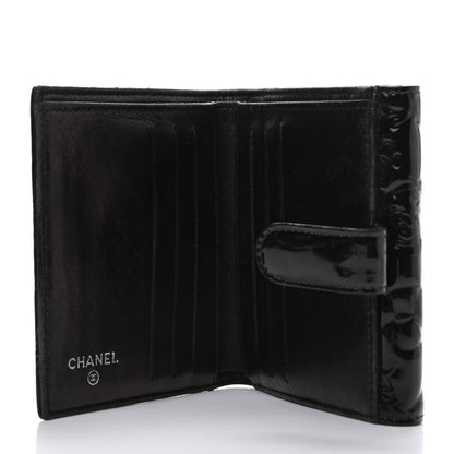 Chanel Patent Calfskin Lucky Symbols Compact French Flap Wallet Black 5 of 9