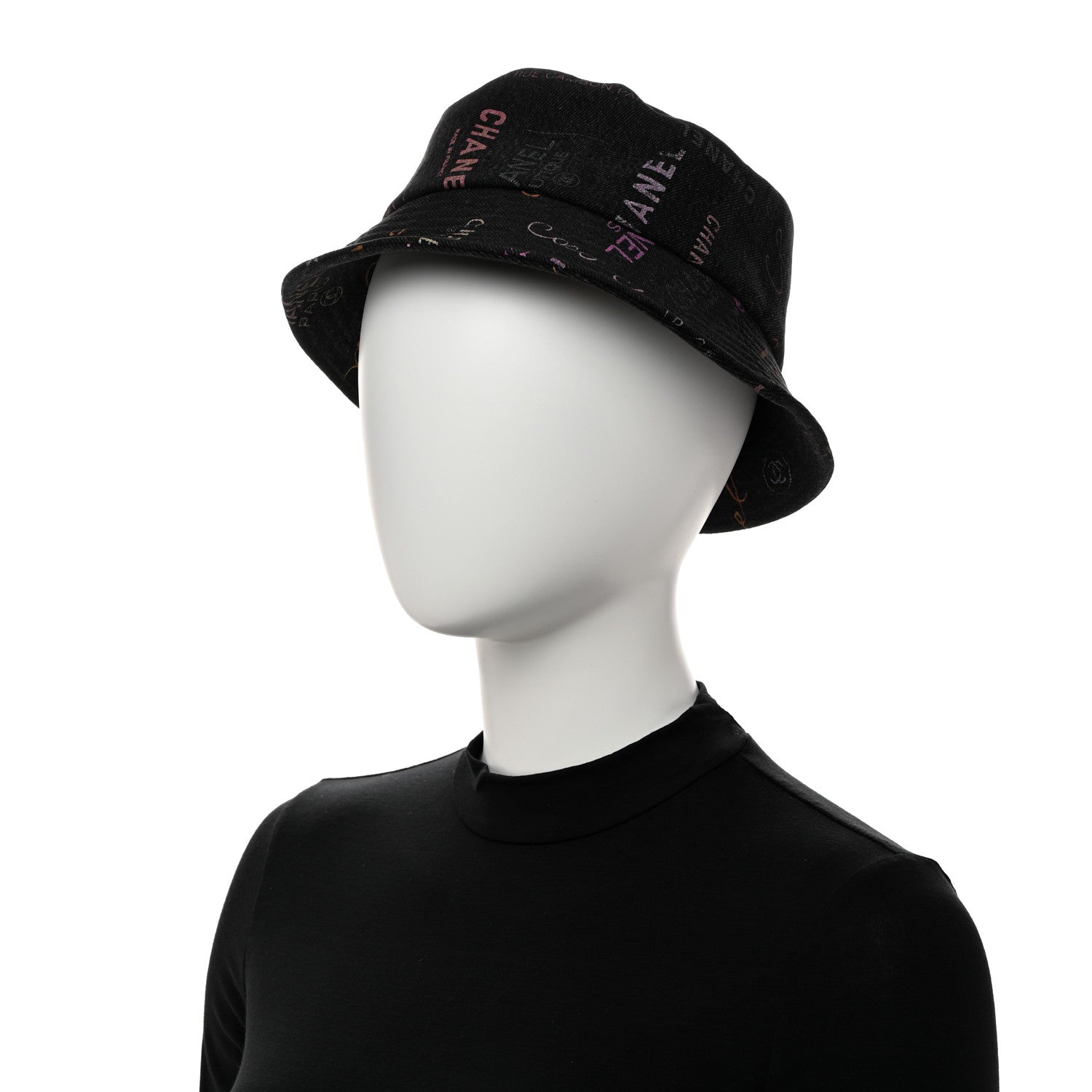 Chanel Denim Mood Cloche Bucket Hat S Black 2 of 8
