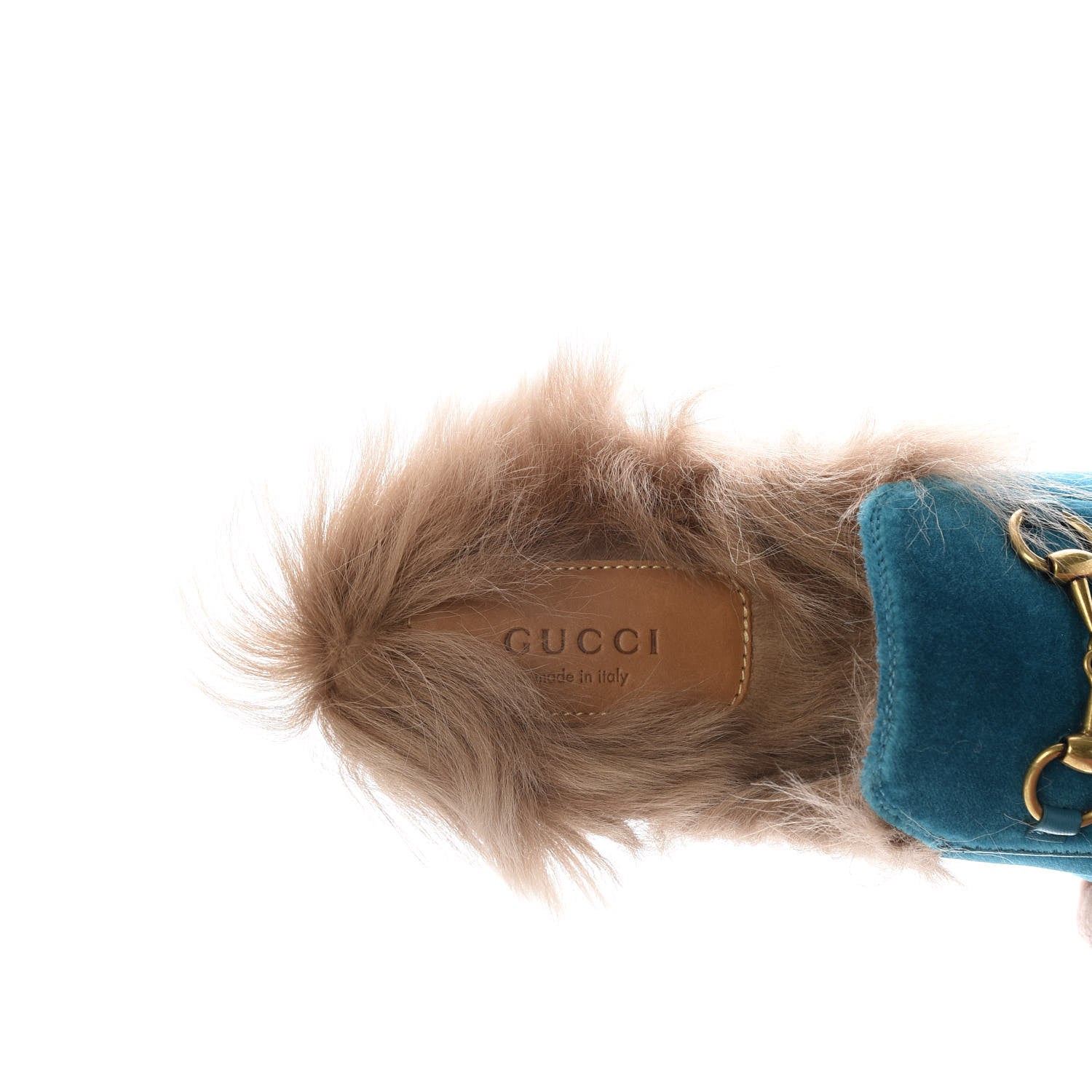 Gucci Velvet Fur Womens Princetown Slippers 36 Cyan 8 of 9