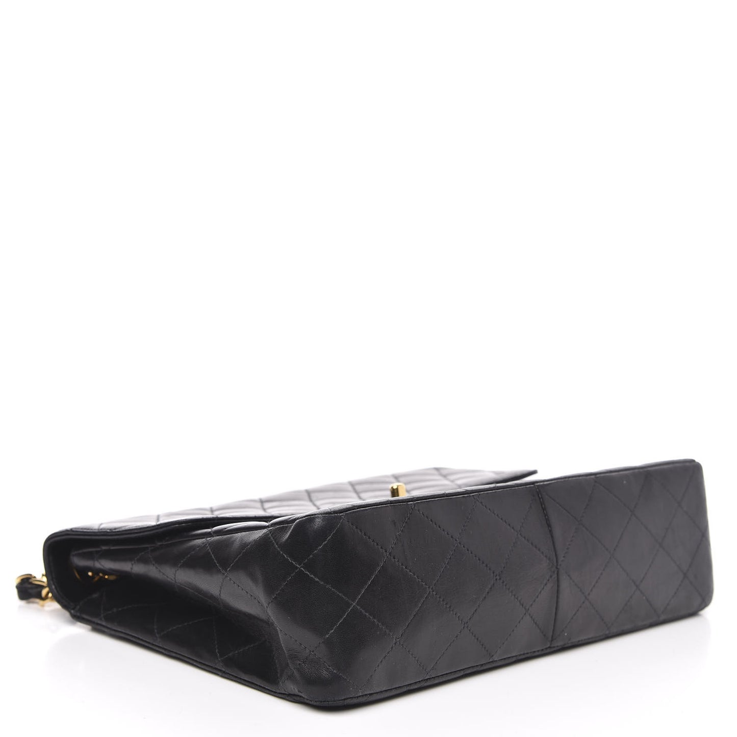 Lambskin Quilted Jumbo Single Flap Black