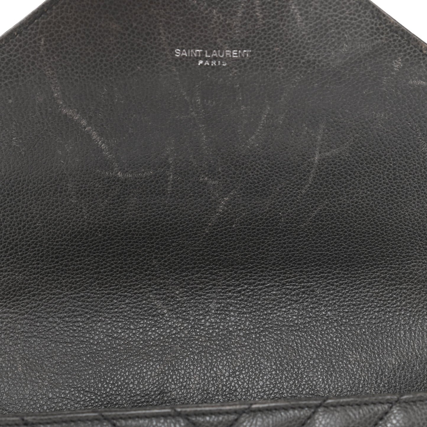 Sheepskin Matelasse Chevron Monogram Medium College Bag Asphalt