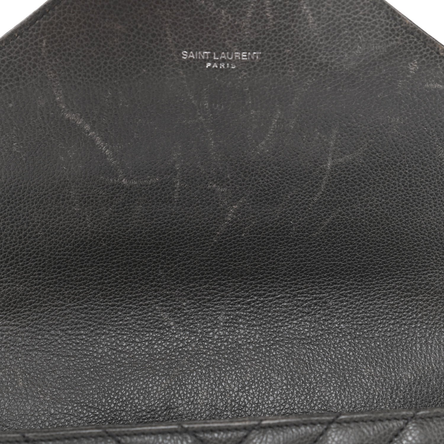Saint Laurent Sheepskin Matelasse Chevron Monogram Medium College Bag Asphalt 8 of 11