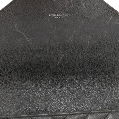 Saint Laurent Sheepskin Matelasse Chevron Monogram Medium College Bag Asphalt 8 of 11