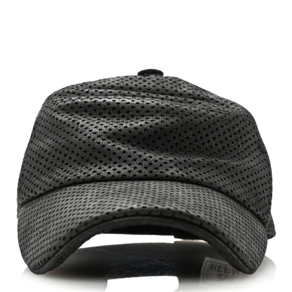 Hermes Lambskin Perforated Cap 58 Black 3 of 10