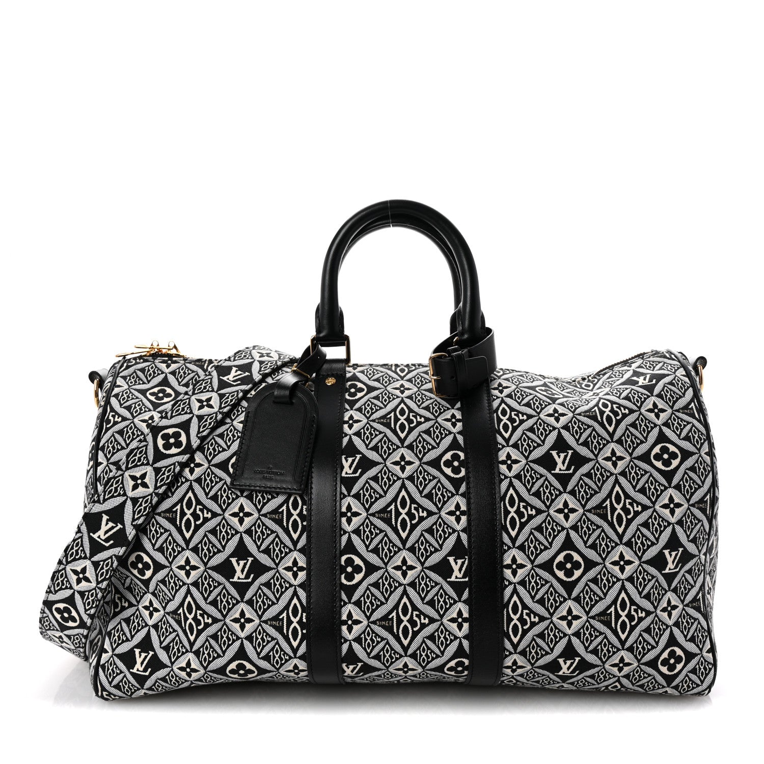 Louis Vuitton Jacquard Since 1854 Keepall Bandouliere 45 Grey 1 of 8