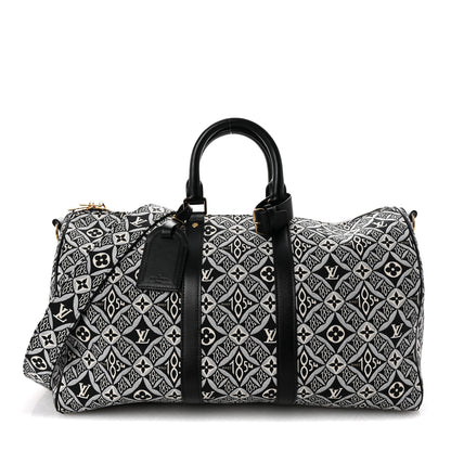 Louis Vuitton Jacquard Since 1854 Keepall Bandouliere 45 Grey 1 of 8