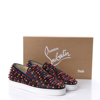 Christian Louboutin Calfskin Spikes Mens Roller Boat Flat 41 Black Multicolor 9 of 9