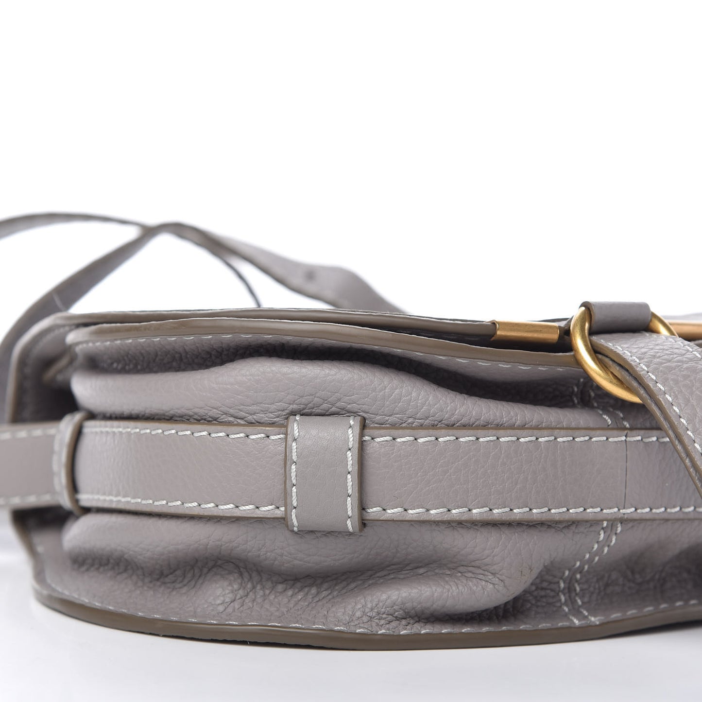 Calfskin Mini Marcie Round Crossbody Bag Cashmere Grey