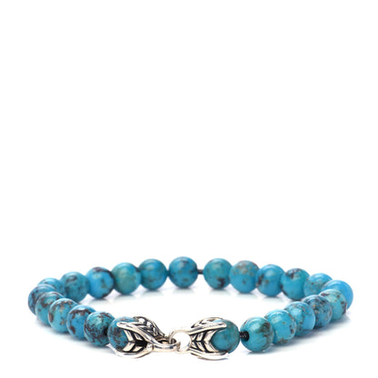David Yurman Sterling Silver Turquoise 8mm Spiritual Beads Bracelet 1 of 4