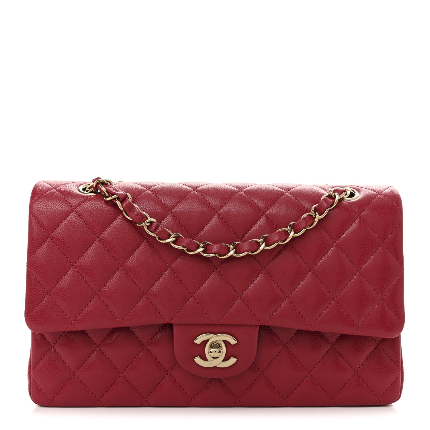 Chanel Caviar Quilted Medium Double Flap Dark Pink 1 of 11