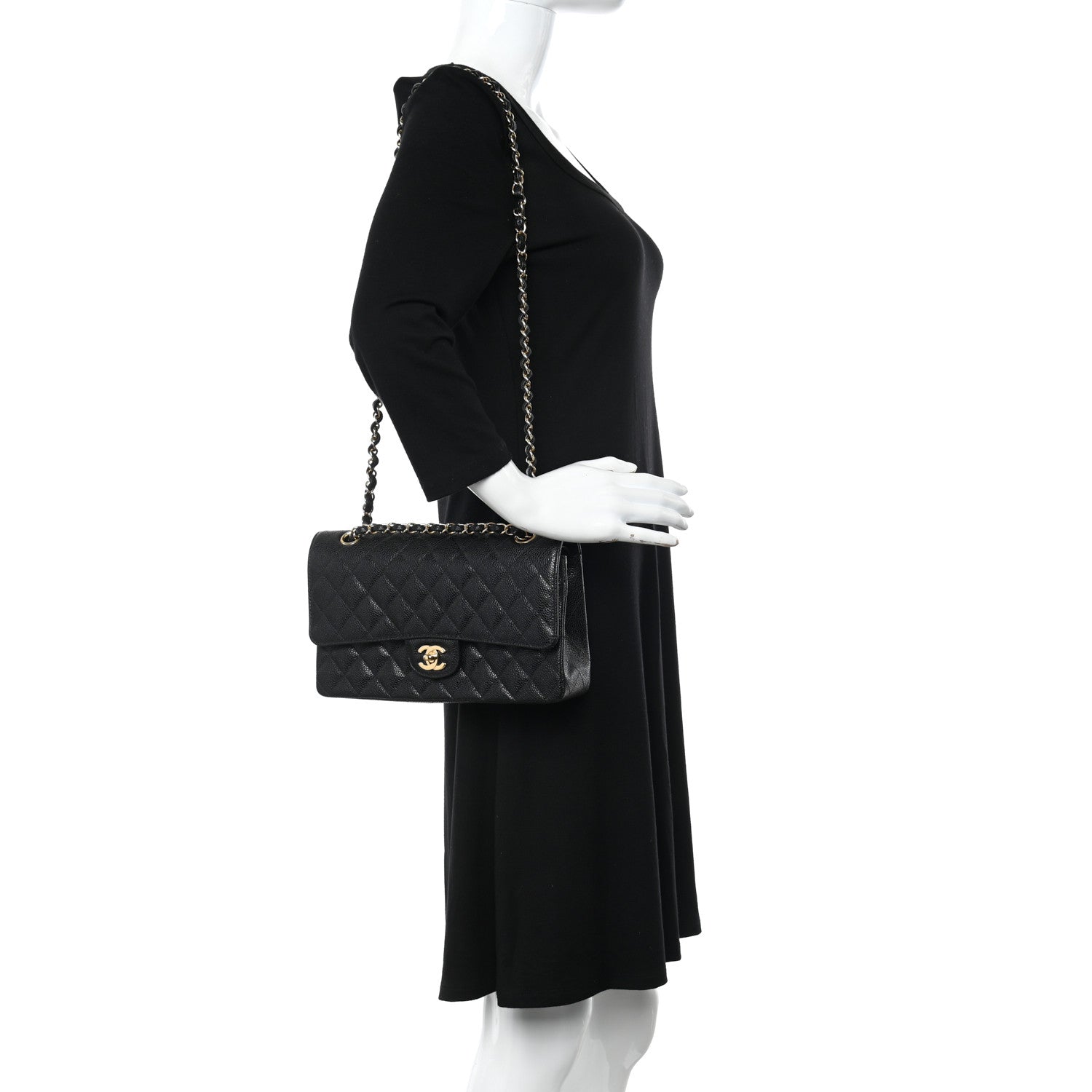 Chanel Caviar Quilted Medium Double Flap Black 2 of 11
