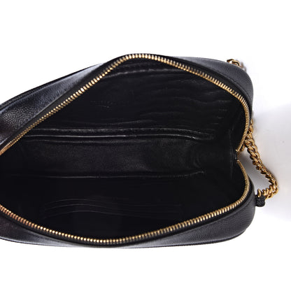 Saint Laurent Grain De Poudre Matelasse Monogram Mini Lou Camera Bag Black 6 of 12