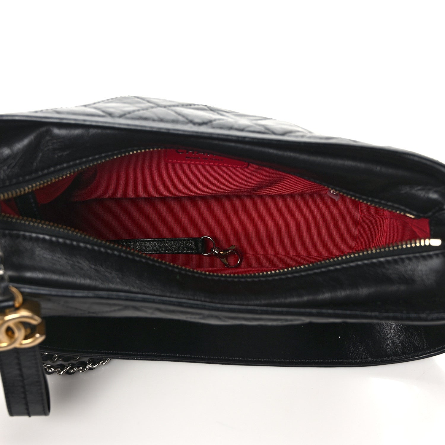 Chanel Aged Calfskin Quilted Medium Gabrielle Logo Hobo Black 5 of 11