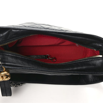 Chanel Aged Calfskin Quilted Medium Gabrielle Logo Hobo Black 5 of 11