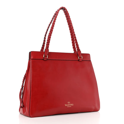 Valentino Garavani Vitello Demetra Satchel Red 2 of 9