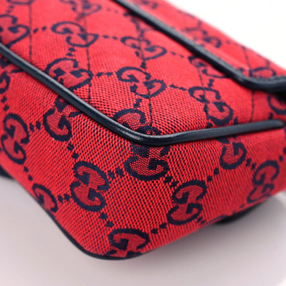 Gucci Monogram Multicolor Matelasse Diagonal Super Mini GG Marmont Shoulder Bag Red Blue 11 of 11