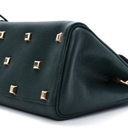 Salvatore Ferragamo Hammered Calfskin Small Studio Rock Bag Dark Green 8 of 8