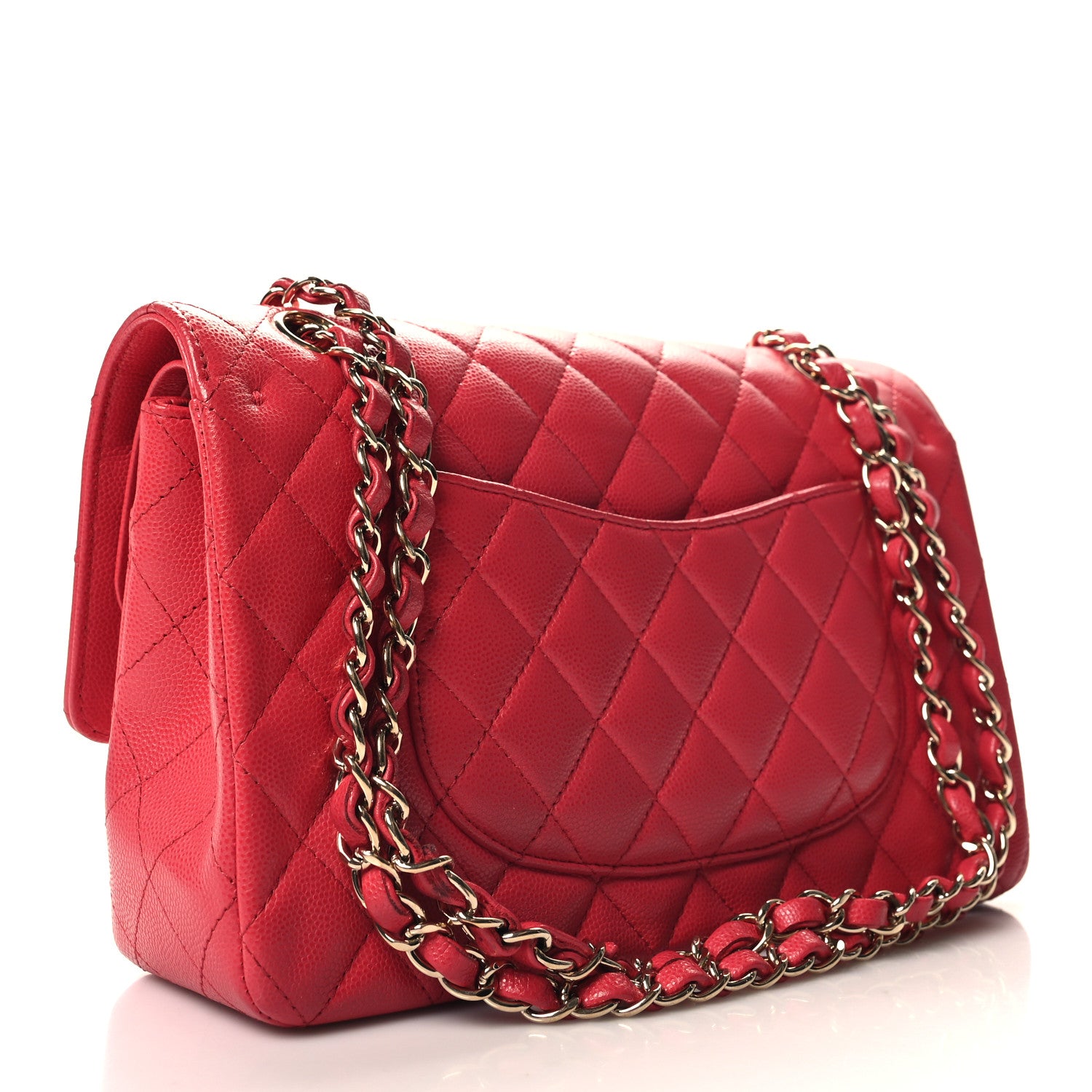 Chanel Caviar Quilted Medium Double Flap Dark Pink 3 of 11