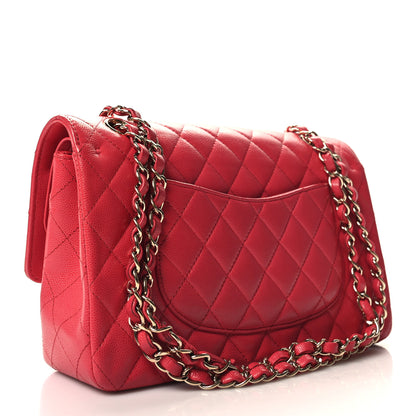 Chanel Caviar Quilted Medium Double Flap Dark Pink 3 of 11
