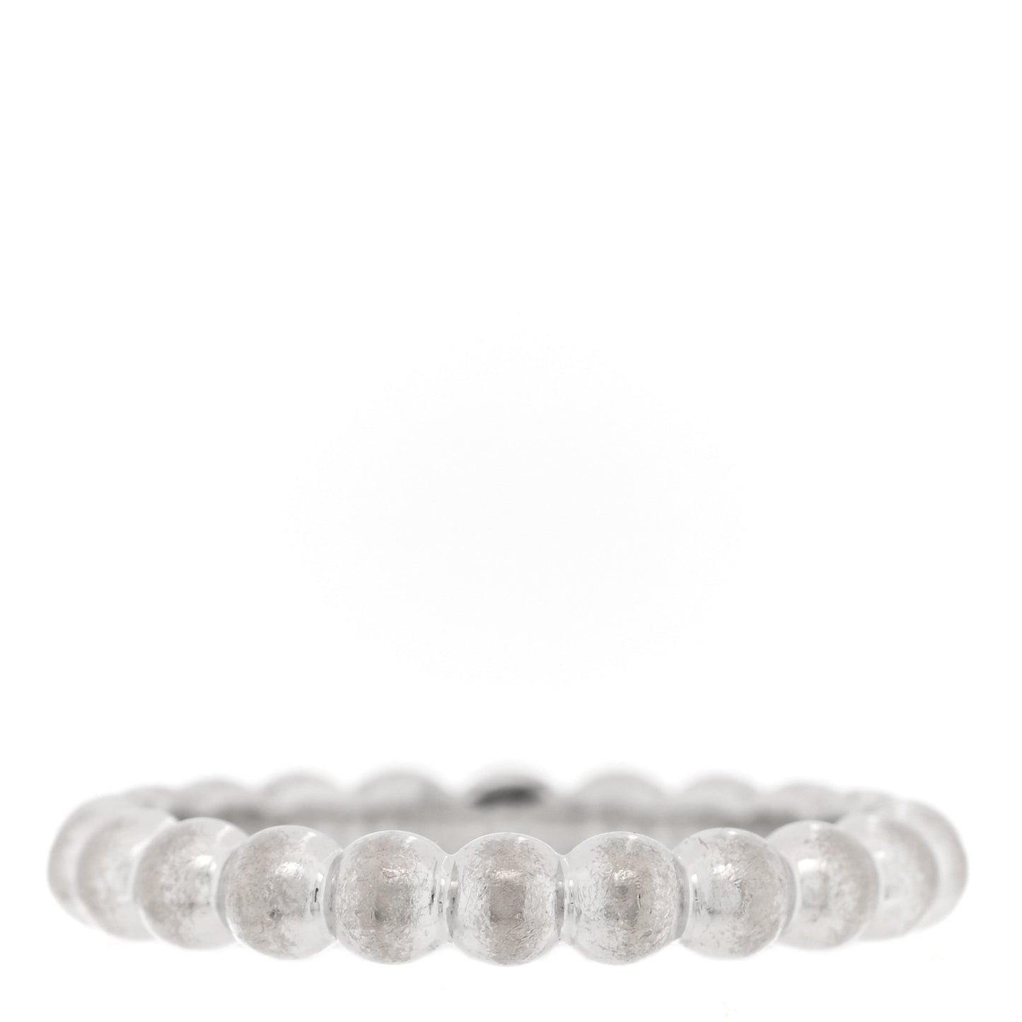 18K White Gold Medium Perlee Ring 49 5
