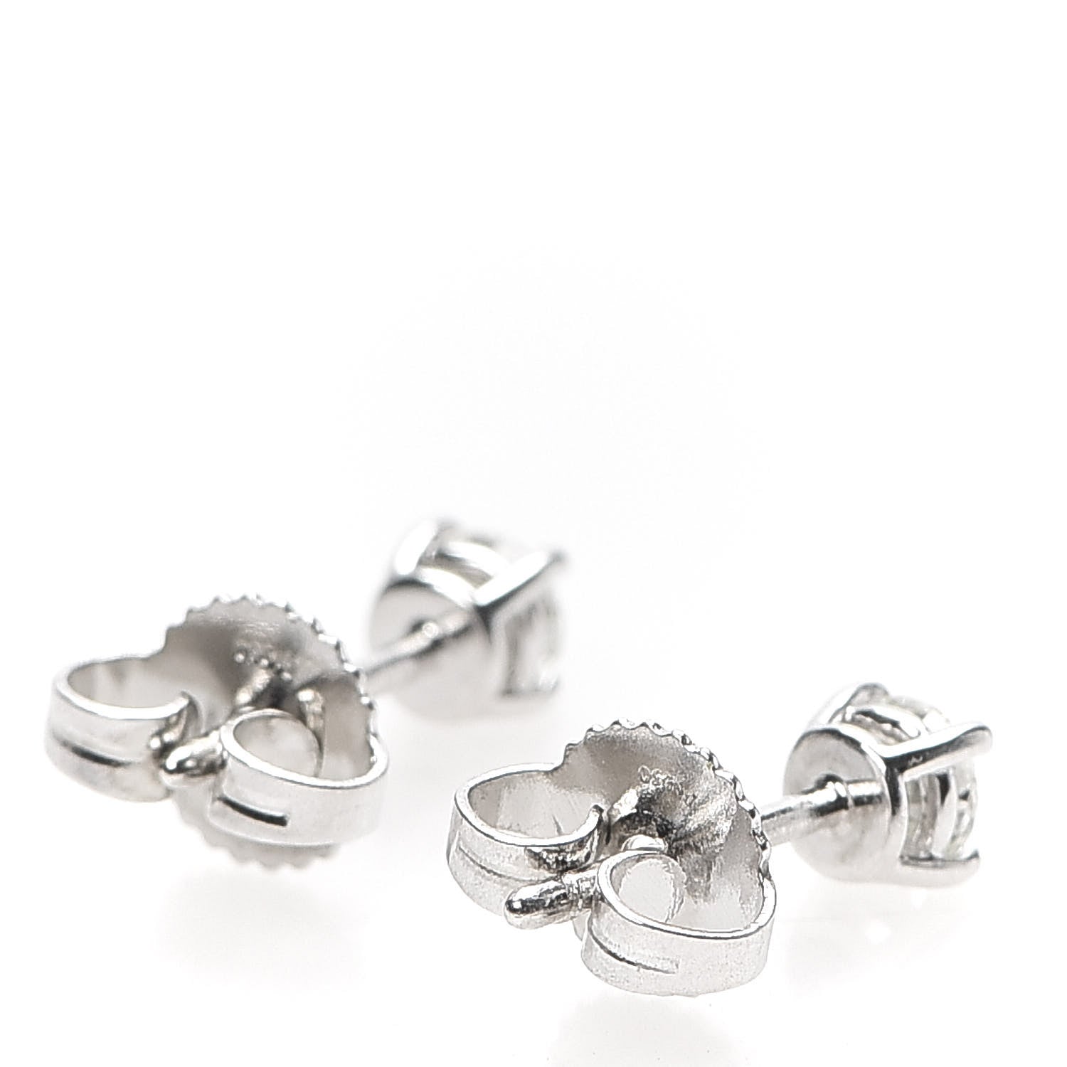 Tiffany Platinum Diamond .31ctw Solitaire Earrings 3 of 5
