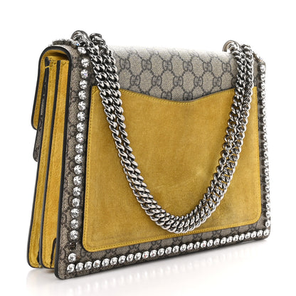 Gucci GG Supreme Monogram Crystal Bow Embroidered Medium Dionysus Shoulder Bag Yellow 3 of 12