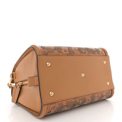 MCM Visetos Calfskin Studded Boston Bag Cognac 4 of 11