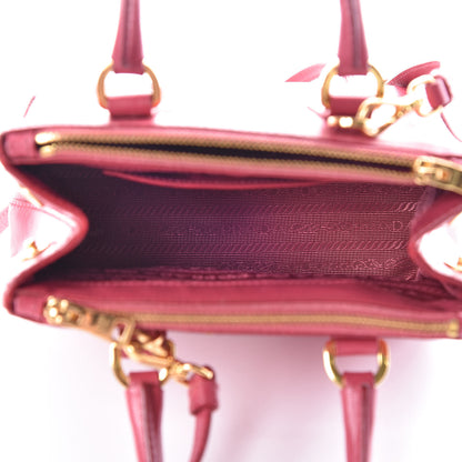 Prada Saffiano Mini Galleria Double Zip Tote Peonia 7 of 17