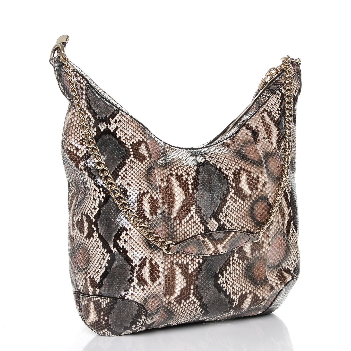 Python Medium Soho Chain Hobo Beige