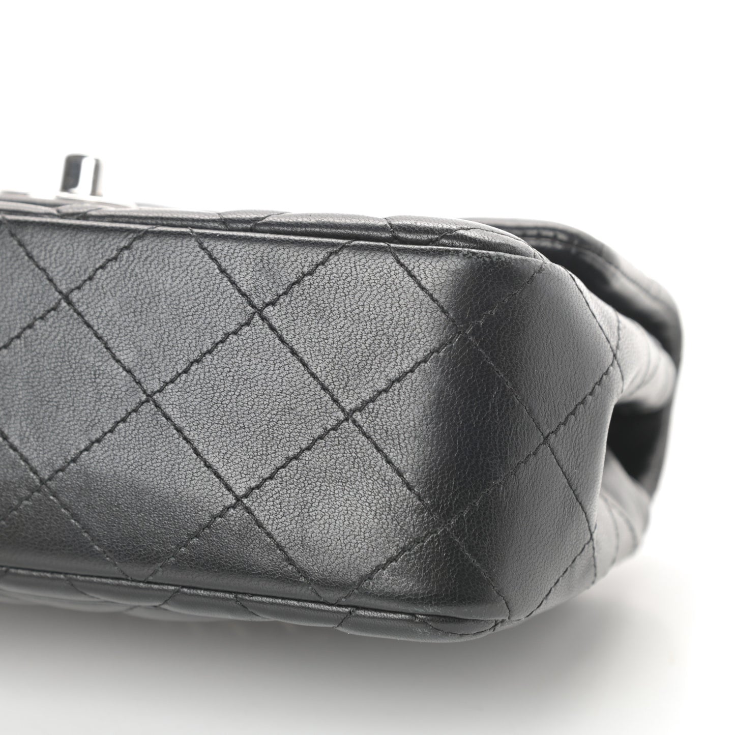 Lambskin Quilted Mini Rectangular Flap Black