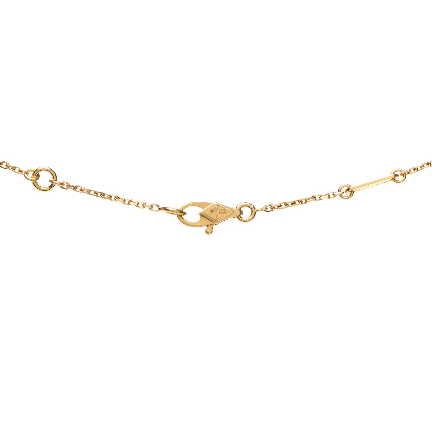 18K Yellow Gold Mother of Pearl Sweet Alhambra Pendant Necklace